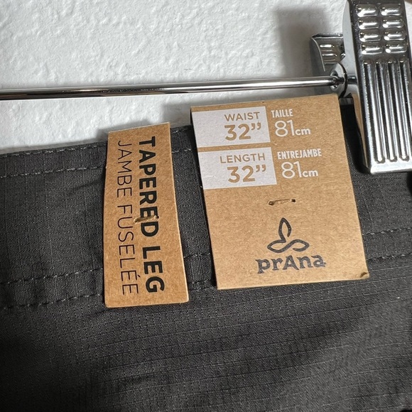 New Prana Double Peak Pants Charcoal Gray 32x32 Mens Standard Fit Tapered Leg - Picture 6 of 10